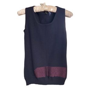 Navy Escada knit sleeveless top XS